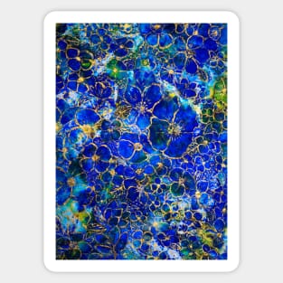 Floral abstract blue 1 Sticker